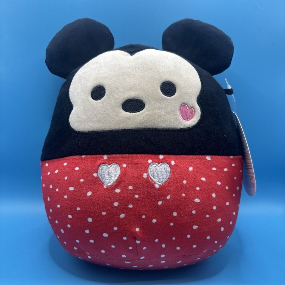 Original Squishmallows Disney 8" Mickey Mouse Valentine’s Day Red Hearts NWT
